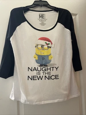 Camisa Naughty Is The New Nice Despicable Me, Blanca, Talla XL (15-17) con Cami Blanca Foto 1 de 4