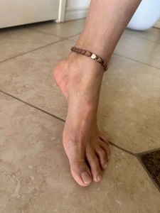 Preciosa pulsera tobillera magnética delgada de cobre puro equilibrio energía poder calma alegría - Imagen 1 de 11