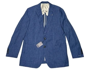 Peter Millar Crown Crafted Blazer Mens 42 Jacket Suit Blue Linen $1200 NWT - Picture 1 of 11
