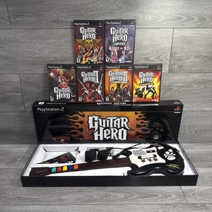 Guitar Hero II III 4 80’s Bundle w Box Wired Controller Lot PlayStation 2 PS2 - Picture 1 of 22