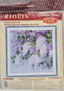 New Counted Cross Stitch Kit RIOLIS #1533 - Lilacs after the Rain Floral - Picture 1 of 6