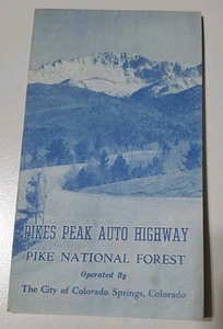 Folleto mapa folleto del bosque nacional Pikes Peak Auto Highway Pike de colección de los años 50 - Imagen 1 de 5