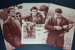 ALAIN DELON ROMY SCHNEIDER 1961 Vintage JPN Picture Clipping 3-SHEETS #eb/u - Picture 1 of 7