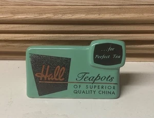 Hall China Collector Club 1996 Lettuce Green Dealer Display Sign Teapots - Picture 1 of 5