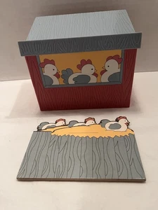 Avon Recipe Holder Box Down on the Farm Home Collection Hen House 8 Dividers - Picture 1 of 11