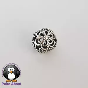 Genuine Pandora Picking Daisies Floral Openwork Silver Flower Ball Charm 790965 - Picture 1 of 8