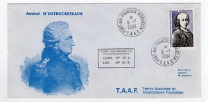 T.A.A.F. 1979 timbre Y&T83 Amiral d'Entrecasteaux FDC 1984 Port aux /L5034 - Picture 1 of 1