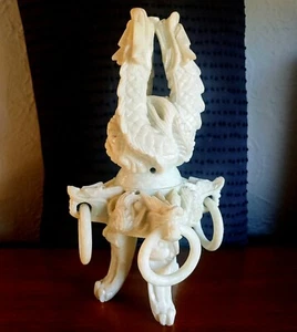 INCREDIBLE HAND CARVED ASIAN STONE DRAGONS  INCENSE BURNER LIDDED 10" AS IS. QQ - Picture 1 of 12