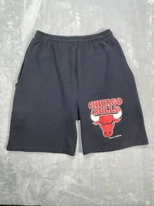 Vintage Chicago Bulls Shorts Mens Medium Black Sweat NBA USA Made Drawstring VTG - Picture 1 of 7