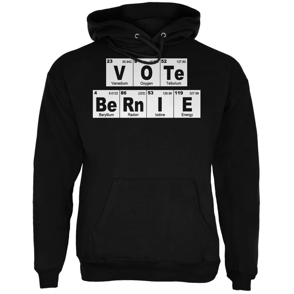 Elección 2016 Voto Bernie Sanders Tabla Periódica Negro Adulto Sudadera con Capucha Foto 1 de 1