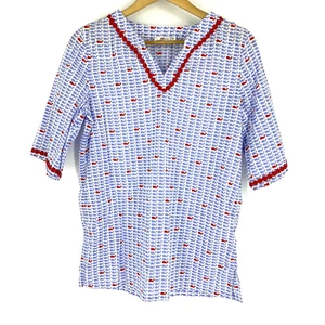 Vineyard Vines Tunic Top Size 16 XL Girls Red White Blue Whale Logo Print Cotton - Picture 1 of 6