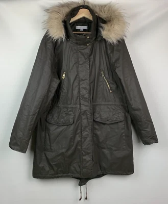 Chaqueta New York Company ribete de piel sintética capucha cuello cremallera broches bolsillos forrados XXL Foto 1 de 4