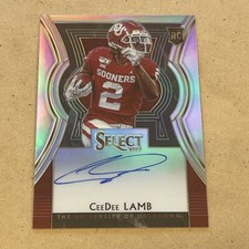 CeeDee Lamb Rookie 2020 Panini Select Draft Picks Auto Silver Holo Prizm