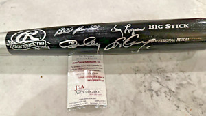 Bill Russell, Ron Cey, Dave Lopes,Stave Garvey Signed Baseball Bat JSA COA
