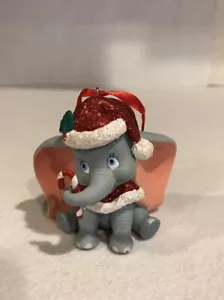 Disney Dumbo with Glitter Santa Hat and Candy Cane Ornament - Picture 1 of 8