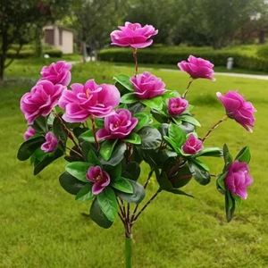 Solar Power Flower Lights 42 LED Outdoor Garden Landscape Yard Stake Lamp Decor - Picture 1 of 15