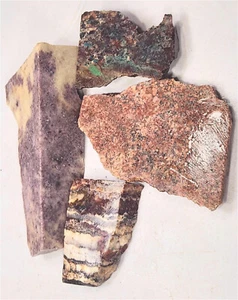 Lot of 4 Large Cabbing Rough w Lepidolite and Pink Granite and Amethyst - Picture 1 of 10