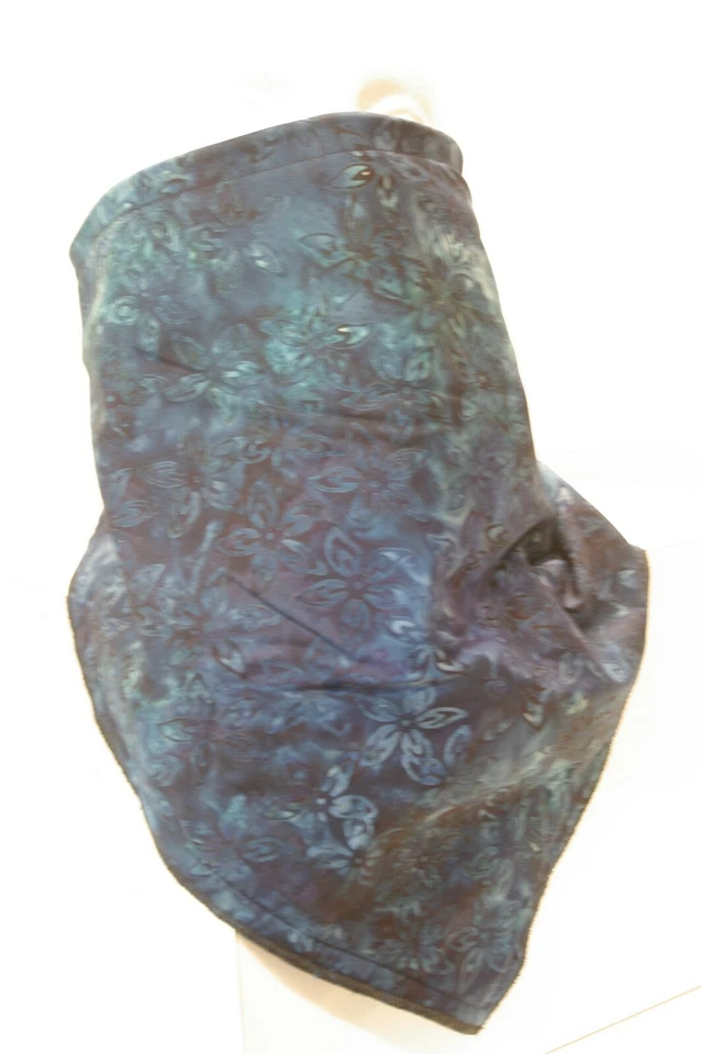 Máscara facial polar a prueba de viento azul floral forrada de batik bandana motocicleta Foto 1 de 1