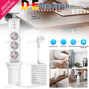 3 Fach Versenkbare Steckdose Mit USB C Küche Schreibtisch Versteckte Steckdosenl - Bild 1 von 11