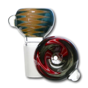 Lab Glass Color Reversal Wig Wag Bubble Slide Bowl with Clear Marble Personal Sz - Picture 1 of 4