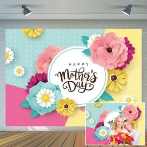 7x5ft Mother's Day Backdrop Mother's Day Party Bridal Shower Photo Booth Stud... - Picture 1 of 7