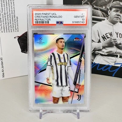 2020 Topps Finest Uefa Champions League CRISTIANO RONALDO REFRACTOR PSA 10 - Image 1 of 4