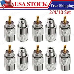 2-10 Set UHF PL-259 Male Solder Type RF Connector for RG8/RG213/LMR400 Coax Wire - Picture 1 of 11