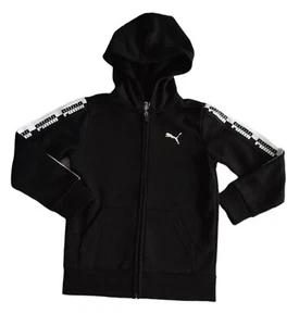 Puma Boys Full Zip Hooded Black Logo Jacket Size 6  - Picture 1 of 5