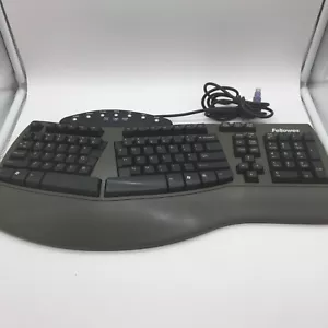 Fellowes Microban Ergonomic Wired PS/2 Keyboard KB-9938 Free Shipping - Picture 1 of 5