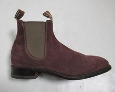 R.M. Williams Men's Craftsman Chelsea Boot Burgundy Suede 9.5 US / 8.5 AU/UK