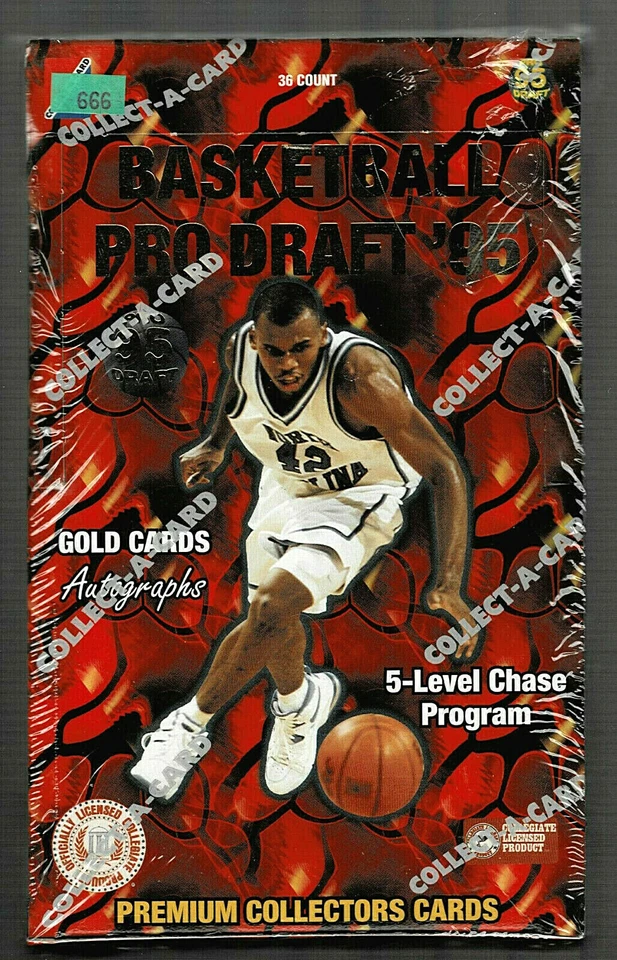 1995 COLLECT-A-CARD PRO DRAFT COLLEGIATE BASKETBALL SEALED HOBBY BOX 36 PACKS - Image 1 of 1