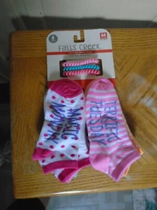 Falls Creek Girls (8) Pair Socks Size Medium (9- 1 1/2)  NEW WITH TAGS - Picture 1 of 2