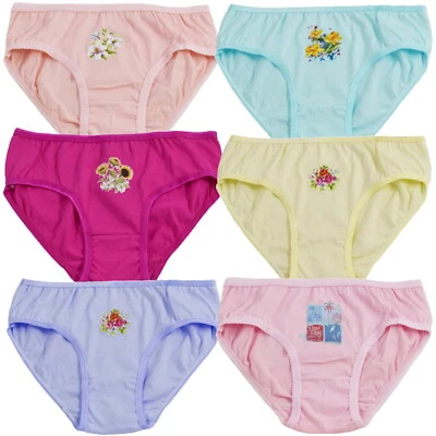 6-Pack Toddler Girls Panties Underwear  100% Cotton Bright Colors - Image 1 of 4