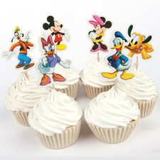 24pcs Mickey E Minnie Tema Cupcake Topper Bimbi Compleanno Festa Decorazione UK