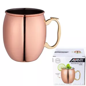 100% Genuine! AVANTI Moscow Mule Mug 600 ml Copper Plated 18/8 S/S! RRP $29.95! - Picture 1 of 7