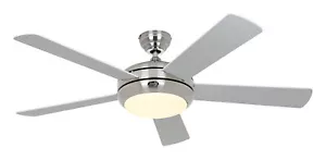 Ceiling Fan Light with Remote Control Fan Titanium Chrome Grey 132 CM - Picture 1 of 2