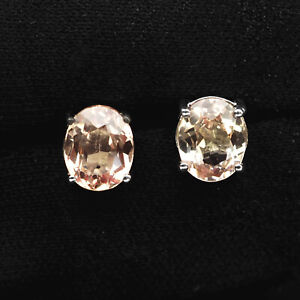 Classically Sunset Sapphire Rare 5Ct 925 Sterling Silver Handmade Stud Earrings