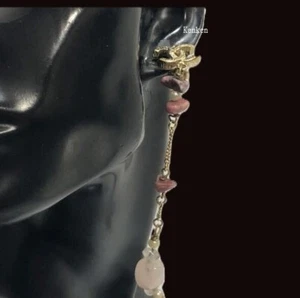CHANEL Earrings AUTH Coco Mark CC Logo Gold kenkenjp Rhinestone Stone Pearl Gp - Picture 1 of 11