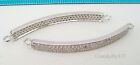 1x Rhodium plated STERLING SILVER CZ CRYSTAL LINK BRACELET CONNECTOR #2408