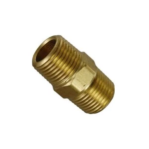 1/2" NPTF macho x 1/2" NPTF macho rosca de tubo hexagonal boquilla montaje de latón | 33325-08- - Imagen 1 de 1