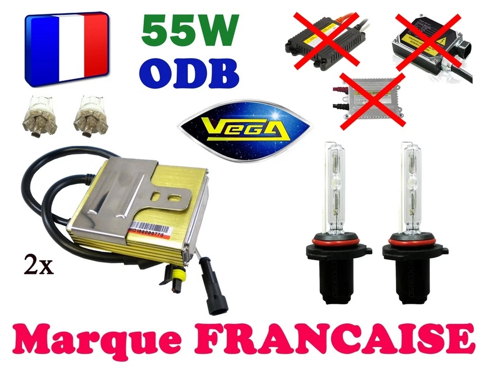 KIT HID XENON VEGA 55W PHARE TUNING AUDI 100 80 90 A2 A5 A6 A8 ALLROAD Q5 Q7 - Photo 1/1