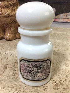Candela profumata Lady Shaklee barattolo bianco vetro latte top a bolle made in Belgium - Foto 1 di 8