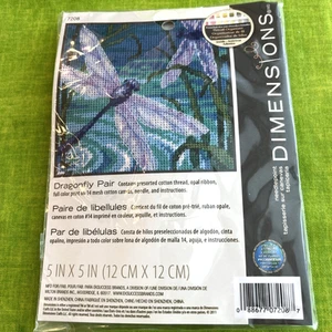 Dimensioni Kit Aghi 7208 "COPPIA DRAGONFLY" 5" x 5" Quadrato Corniciato o Trapuntato - Foto 1 di 3