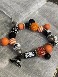 Halloween Beaded Stretch Bracelet With Charms VA-20 - Picture 1 of 10