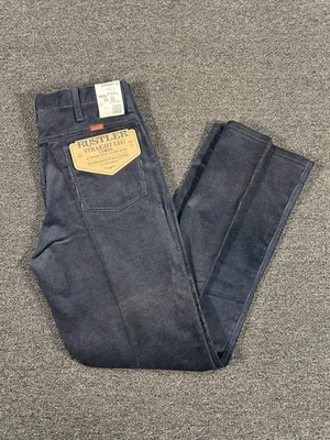 Vtg Rustler Corduroy Straight Leg Pants Made In USA Mens 34x32 Navy Deadstock - Image 1 of 4