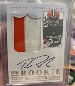 2012 Trent Richardson National Treasures Rookie Signature Materials /99 - Picture 1 of 2