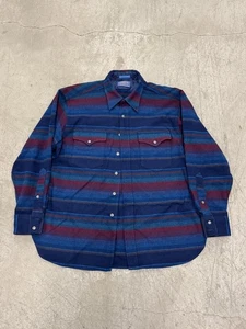 Camisa Pendleton Western Wear Hombre Talla XL Lana Roja Púrpura Azul (Leer agujeros) - Imagen 1 de 9