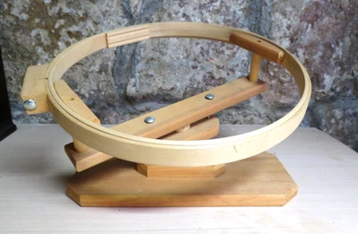 Wood quilter’s embroidery Needlework Hoop Stand 14" Tabletop - Image 1 of 4
