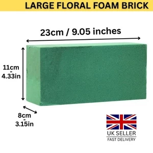 Large Green Wet Floral Foam Bricks 23x11x8cm for Fresh Flowers & DIY - Picture 1 of 2
