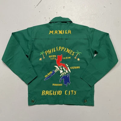Chaqueta de recuerdo militar vintage Filipinas Baguio City Manila estilo Sukajan Foto 1 de 4